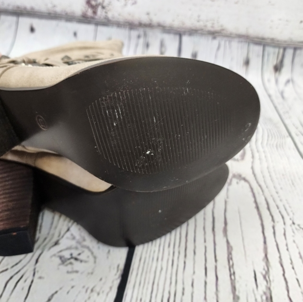Dominique Nicole Charleston Slouch Strappy Studded Booties - Picture 7 of 12